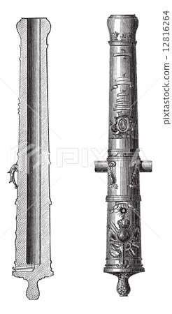 Canon 24 (artillery) vintage engraving Canon 24 (artillery) vintage engraving 12816264