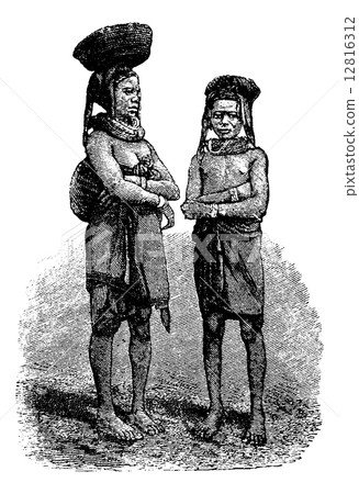 Mandombe Women Coal Vendors of Congo, Central Africa, vintage en Mandombe Women Coal Vendors of Congo, Central Africa, vintage en 12816312