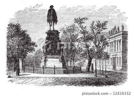 Frederick the Great, king, statue, Berlin, Germany, vintage engr Frederick the Great, king, statue, Berlin, Germany, vintage engr 12816332