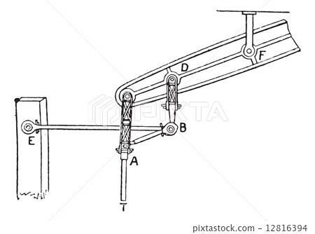 Parallelogram watt, vintage engraving. 12816394