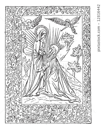 Miniature, vintage engraving 12816442