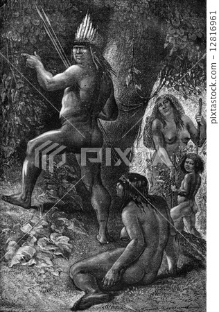 Indian Siriniris, vintage engraving 12816961