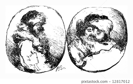 A carter and a peasant in Estonia, vintage engraving. A carter and a peasant in Estonia, vintage engraving. 12817012