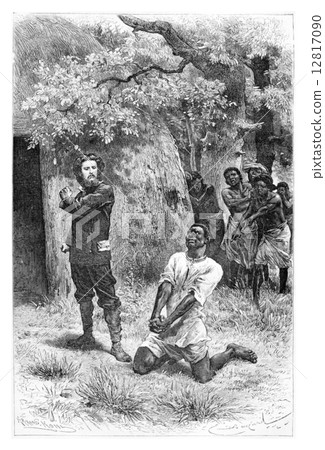 Aogousto Begs for Mercy in Front of Major Serpa Pinto, vintage e 12817090