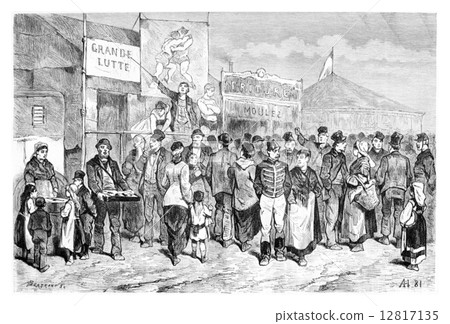 Kermesse Festival, vintage engraving Kermesse Festival, vintage engraving 12817135