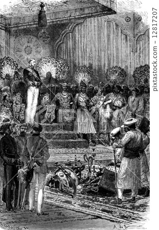 The Imperial Agra Darbar, vintage engraving. The Imperial Agra Darbar, vintage engraving. 12817207