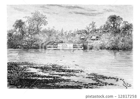 The Steam Ship Canuman Along the Ica River in Amazonas, Brazil, The Steam Ship Canuman Along the Ica River in Amazonas, Brazil, 12817258