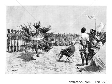 Mabandan Dancer, vintage engraving 12817263