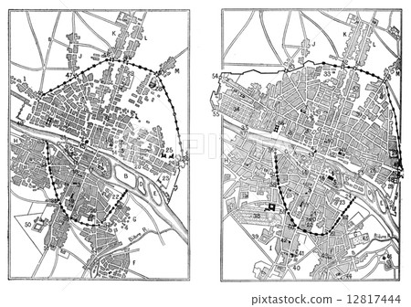 Map of Paris under Henri IV and Paris in the advent of Louis XIV Map of Paris under Henri IV and Paris in the advent of Louis XIV 12817444