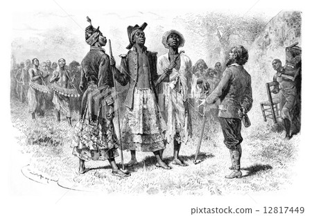 Three Princes of Dombe in Congo, Central Africa, vintage engravi 12817449
