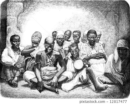 Griots Goree, vintage engraving. 12817477