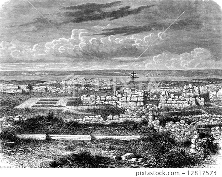 Chersonesus, vintage engraving. 12817573