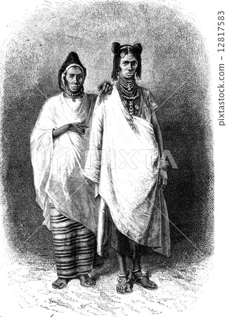 Women Upper Senegal, vintage engraving. Women Upper Senegal, vintage engraving. 12817583