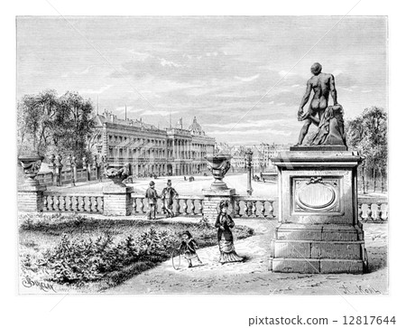 Royal Palace of Brussels, vintage engraving Royal Palace of Brussels, vintage engraving 12817644