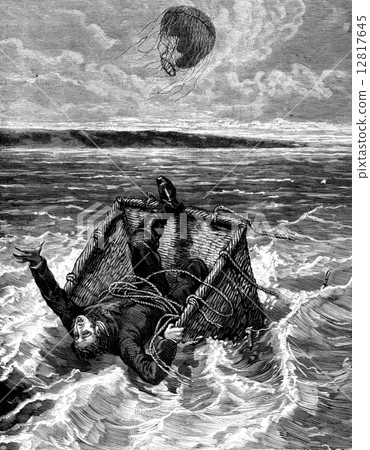 Prince found death in the waves of the brave, vintage engraving. Prince found death in the waves of the brave, vintage engraving. 12817645
