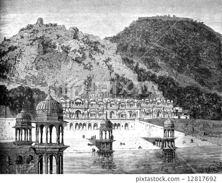 The pond of Ulwur, vintage engraving 12817692
