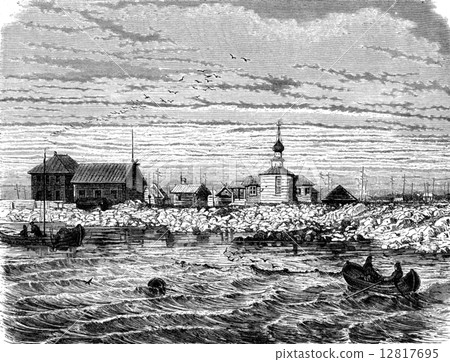 Bakhchisaray, vintage engraving. 12817695