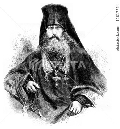 Feofan, Archimandrite of the Solovetsky monastery, vintage engra 12817764