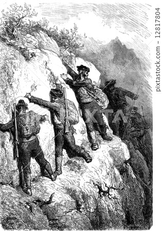 Smuggler of the Serrania de Ronda, vintage engraving. Smuggler of the Serrania de Ronda, vintage engraving. 12817804