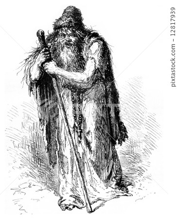 Father Nicolas, professor of abjection, vintage engraving. 12817939