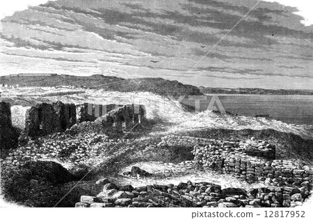 Sevastopol, Fort Nicolas, vintage engraving. Sevastopol, Fort Nicolas, vintage engraving. 12817952