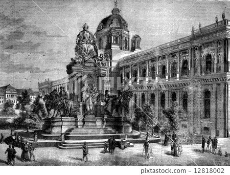 Vienna, Austria. The statue of Maria Theresa, vintage engraving. Vienna, Austria. The statue of Maria Theresa, vintage engraving. 12818002