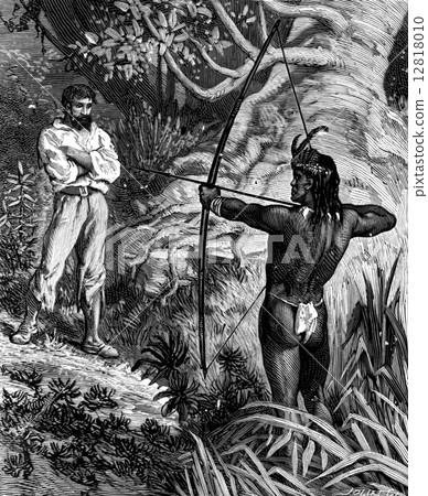 Robinson Crusoe the guyana. A red-skin appeared stretched his bo 12818010