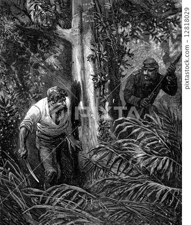 Robinsons of Guyana. Surrender, or you're dead!, vintage engravi 12818029