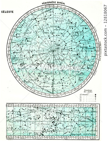 Hemisphere Boreal, vintage engraving. Hemisphere Boreal, vintage engraving. 12818067