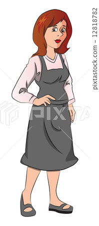 Vector of young woman with hand on hip. 12818782