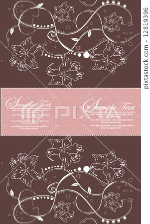 Vintage invitation card with elegant floral design Vintage invitation card with elegant floral design 12819396