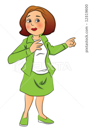 Vector of woman pointing at something suspicious. Vector of woman pointing at something suspicious. 12819600