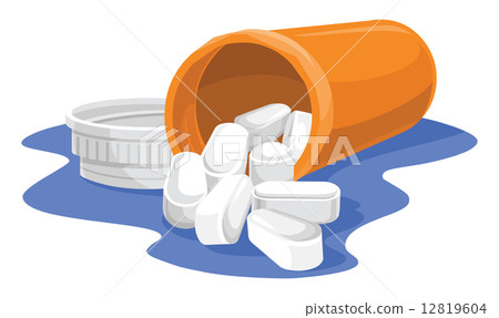 Vector of tablets and bottle. Vector of tablets and bottle. 12819604