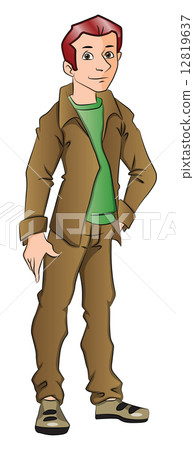 Vector of handsome young man with hand on hip. 12819637