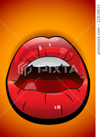 Sexy red lips, illustration Sexy red lips, illustration 12819815