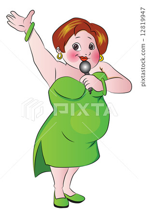 Vector of female singer waving. Vector of female singer waving. 12819947