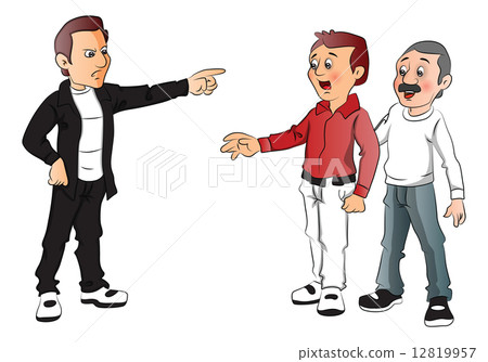 Vector of man blaming his rivals. 12819957
