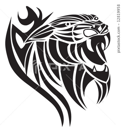 Panther tattoo design, vintage engraving. 12819958