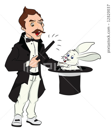 Vector of magician performing tricks. 12820037