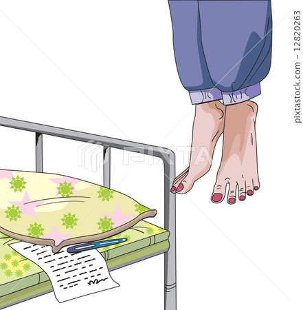 Female committing suicide, illustration 12820263