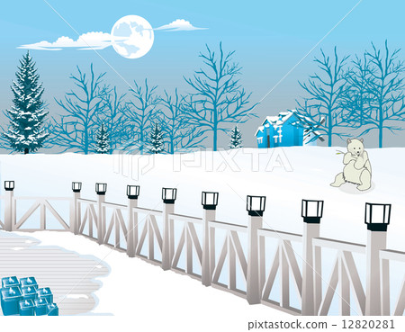 Cold Winter Night, illustration Cold Winter Night, illustration 12820281