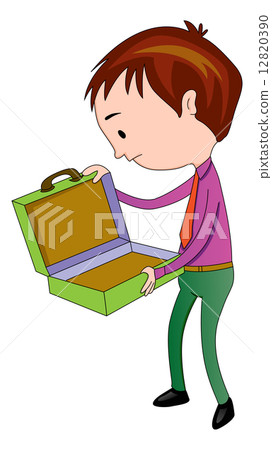 Man Opening an Empty briefcase, illustration Man Opening an Empty briefcase, illustration 12820390