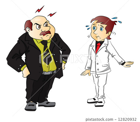 Vector of angry boss scolding employee. Vector of angry boss scolding employee. 12820932