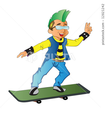 Punk on a Skateboard, illustration 12821242
