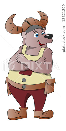 Bear Wearing a Viking Cap, illustration Bear Wearing a Viking Cap, illustration 12821299
