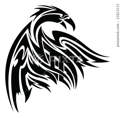 Phoenix tattoo, vintage engraving. Phoenix tattoo, vintage engraving. 12821513