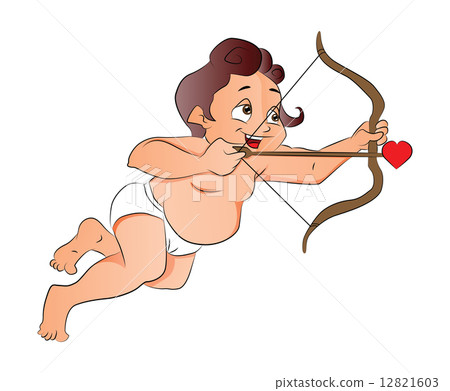 Cupid Shooting a Love Arrow, illustration Cupid Shooting a Love Arrow, illustration 12821603