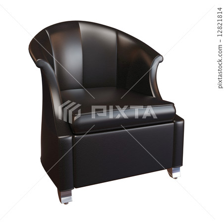 Comfy black leather armchair 12821814