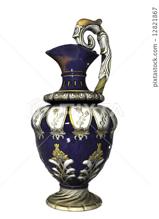 Blue Chinese vase with floral pattern Blue Chinese vase with floral pattern 12821867