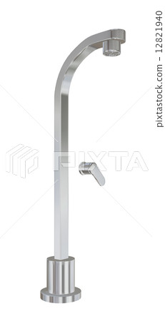 Modern shower fixtures with chrome finishing, 3d illustration 12821940